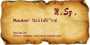 Mauker Szilárd névjegykártya
